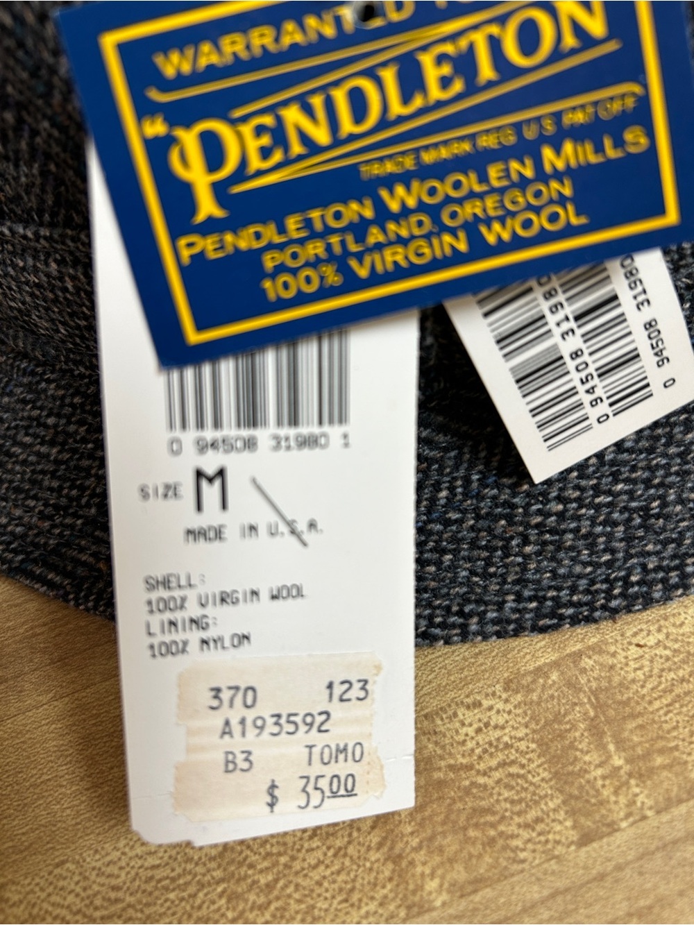 Vintage Pendleton Men's Tweed Hat- Gray Multicolor NWT Size Medium - Picture 7 of 8